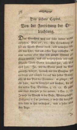 Das sechste Capitel. Von der Fortsetzung der Erleuchtung.