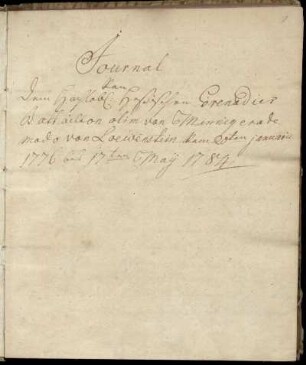 Tagebuch des Grenadierbataillons von Loewenstein