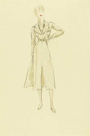 Frau in Tweedkleid