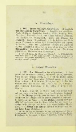 IV. Mineralogie
