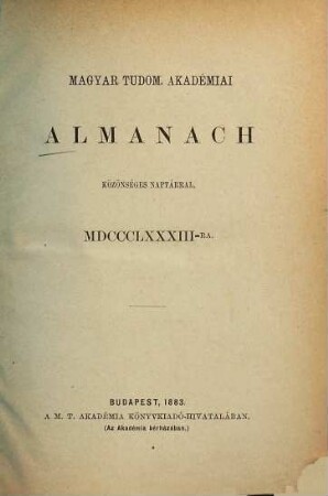 Almanach. 1883