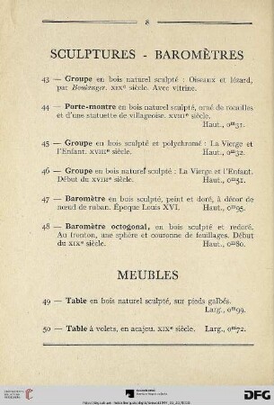 Meubles (Nr. 49-63)