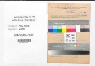 Entnazifizierung Adolf Schroeder , geb. 06.08.1904 (Tischler)