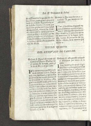 Titulo Quatro. Del Escrivano de Cabildo.