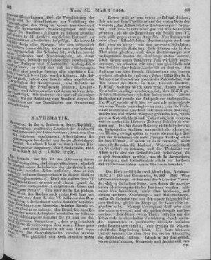 Brauhäuser, J.: Theoretisch-practisches Lehrbuch der Arithmetik und Geometrie für Gewerbschulen. Nach den über die letzteren errschienenen Allerhöchsten Bestimmungen bearbeitet. Augsburg: Jenisch & Stage 1833