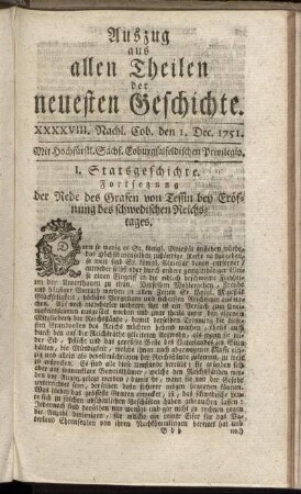 XXXXVIII. Nachl. Cob. den 1. Dec. 1751.