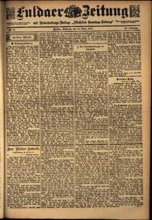 Erste Ausgabe vom Mittwoch, den 26. März 1902.