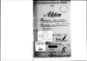 Nachrichten über politische Vorgänge in den einzelnen Bundesstaaten: Sachsen-Weimar-Eisenach