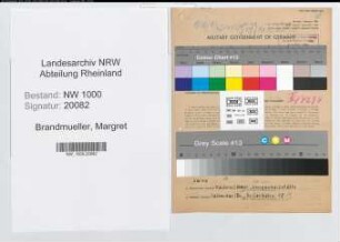 Entnazifizierung Margret Brandmueller, geb. 16.09.1917 (Aerztin)
