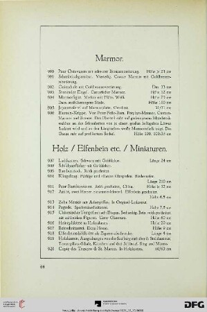 Holz / Elfenbein etc. / Miniaturen (Nr. 907-1007)