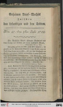 [Nro. 27-30] (Juli 1788)