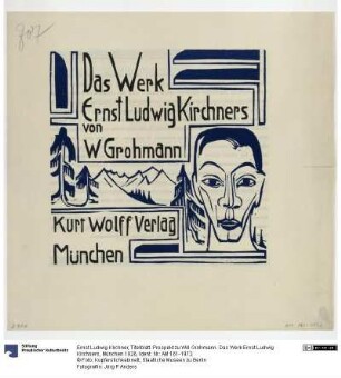 Titelblatt. Prospekt zu Will Grohmann. Das Werk Ernst Ludwig Kirchners, München 1926