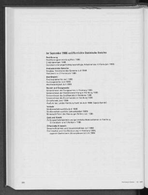Im September 1986 veröffentlichte Statistische Berichte