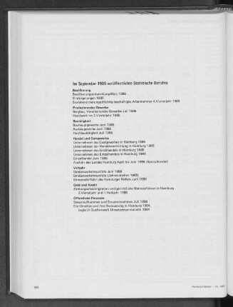 Im September 1986 veröffentlichte Statistische Berichte