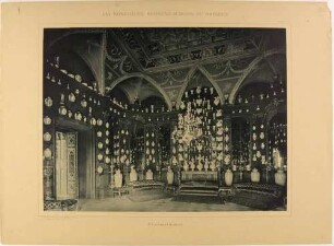 Das Turmzimmer (Porzellanzimmer) im Residenzschloss in Dresden, aus der Mappe: Das Königliche Residenzschloss zu Dresden von Römmler & Jonas