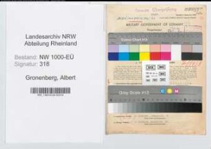 Entnazifizierung Albert Gronenberg, geb. 29.07.1900 (Polizeiinspektor)