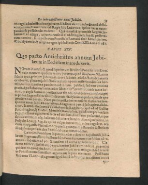 Caput XXV. Quo pacto Antichristus annum Iubilaeum in Ecclesiam introduxerit.