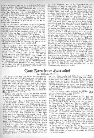 Vom Farmsener Herrenhof
