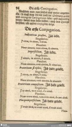 Die erste Conjugation