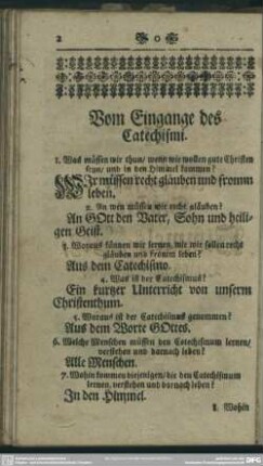 Vom Eingange des Catechismi