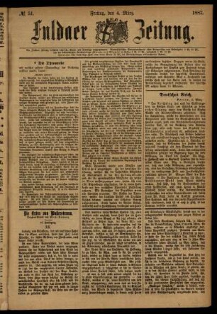 Ausgabe vom Freitag, den 04. März 1887.