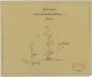 Billing, Hermann; Karlsruhe, Eisenlohrstr. 23; Haus Billing (Simon) - Rohrschema (Perspektivischer Schnitt)