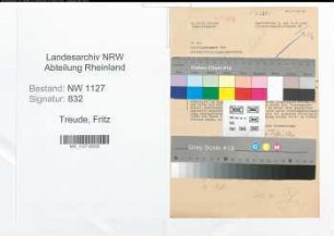 Entnazifizierung Fritz Treude , geb. 00.00.0000 (Regierungsrat)
