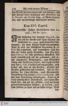 Das XVI. Capitel. Wiennerische Jahrs-Geschichten von An. 1440 bis An. 1451