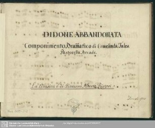 Didone abbandonata - Mus.2455-J-2 : S, strings, bc; MenR 144