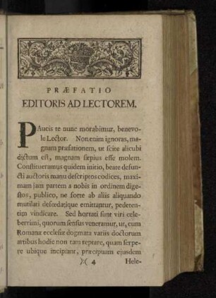 Præfatio Editoris Ad Lectorem.