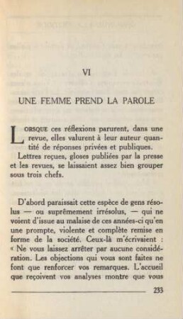 VI Une Femme Prend La Parole