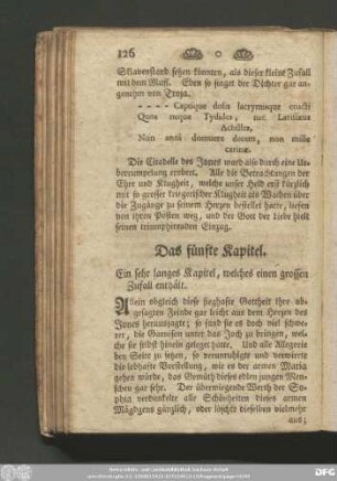 Das fünfte Kapitel. Ein sehr langes, welches einen grossen Zufall enthält.