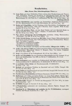 Metallarbeiten (Nr. 770-790)