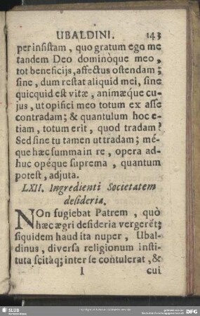 LXII. Ingredenti Societatem desideria