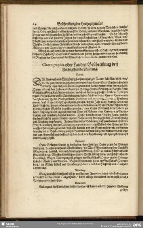 Chorographia oder Landes-Beschreibung deß Hertzogthumbs Lüneburg