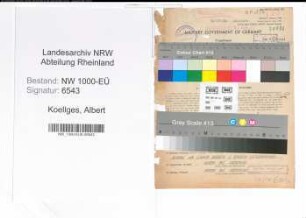 Entnazifizierung Albert Koellges, geb. 20.06.1903 (Lehrer)