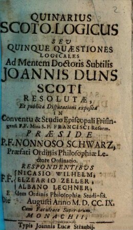 Qvinqvaginta Philosophicae Qvestiones De Qvatuor Elementis