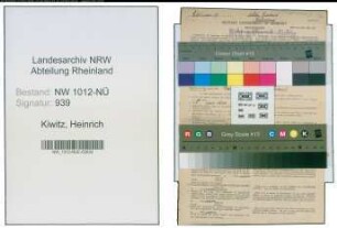 Entnazifizierung Heinrich Kiwitz , geb. 10.05.1899 (Gastwirt)