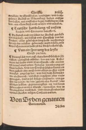 Von Syben genanten Sacramenten.