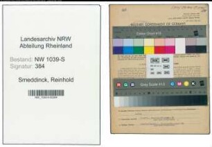 Entnazifizierung Reinhold Smeddinck , geb. 10.08.1907 (Bauingenieur)