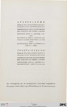 Austellung/Versteigerung