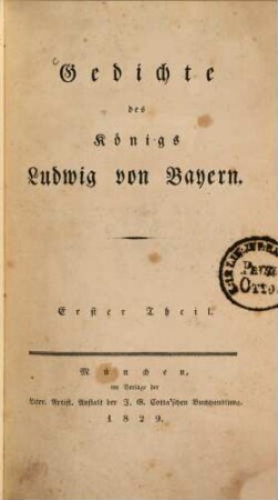 Gedichte des Königs Ludwig von Bayern, 1