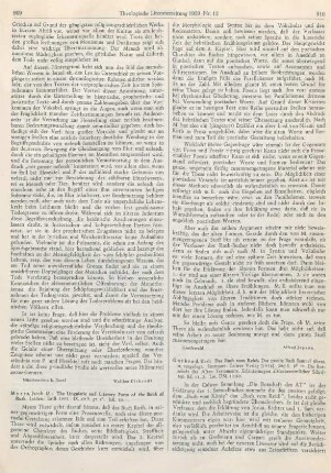 909-910 [Rezension] Myers, Jacob M., The linguistic and literary form of the book of Ruth