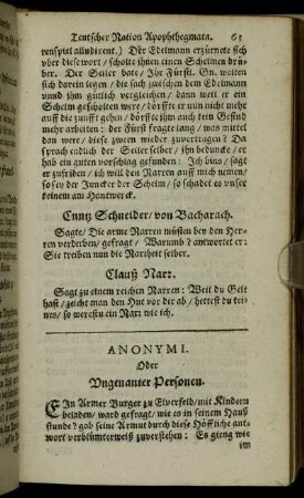 Anonymi Oder Ungenanter Personen.