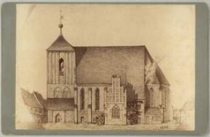 Wusterhausen/Dosse: Stadtkirche von Süden (Zeichnung)