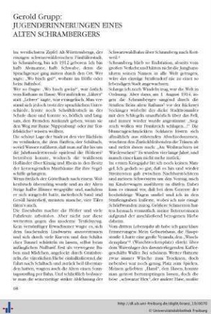 Jugenderinnerungen eines alten Schrambergers.