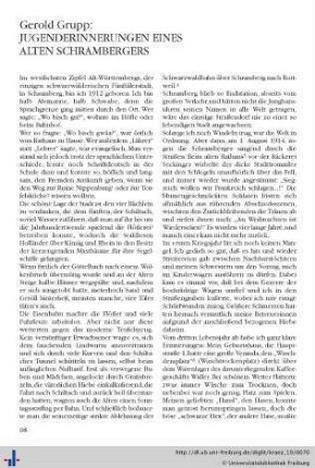 Jugenderinnerungen eines alten Schrambergers.