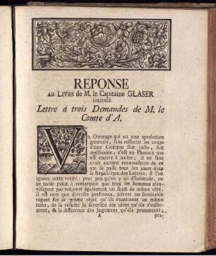 Reponse Au Livre de M. le Capitaine Glaser intitulé ...