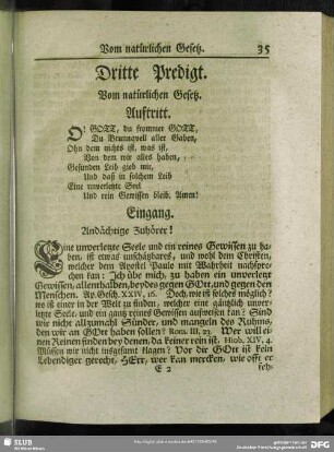 Dritte Predigt. Vom natürlichen Gesetz