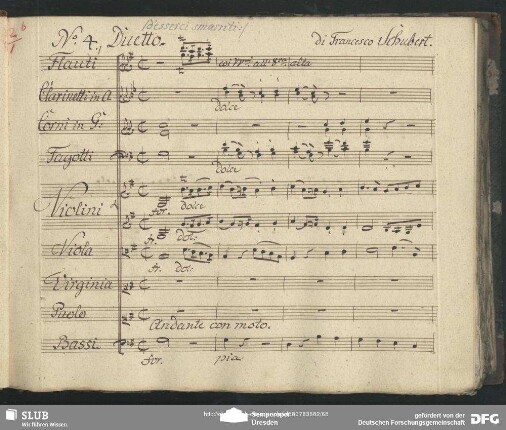 Einlage Duetto (Franz Anton Schubert): "Di che temi o mia Virginia"